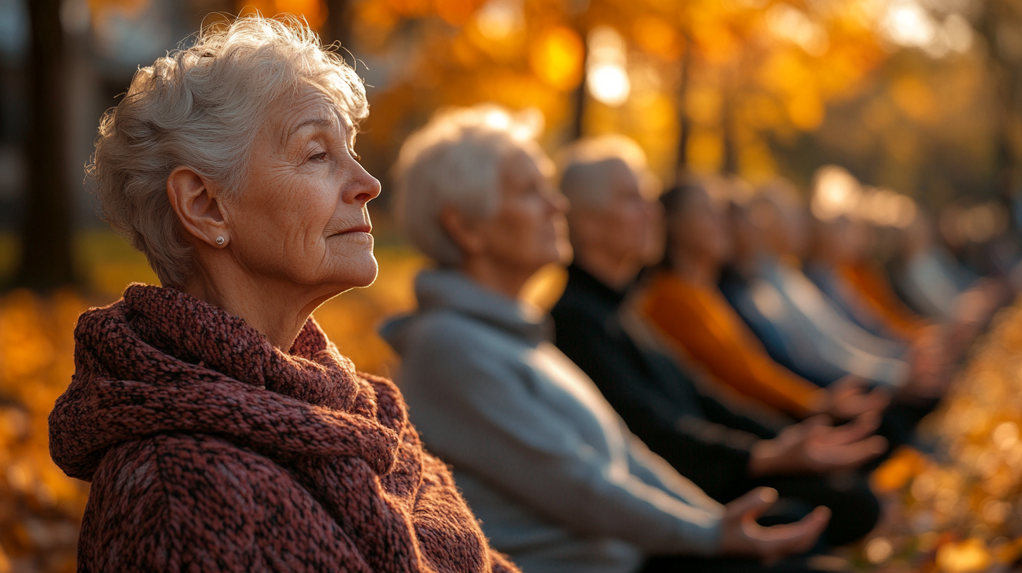 Групове заняття йогою для старшого віку